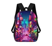 sinyumoney Neon Cityscape-103 Sac À Dos Scolaire Pour Enfants, Imprimé En 3D, Sac À Dos Tendance Pour Garçons, Élèves Du Primaire Et Du Collège 17inch