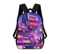 sinyumoney Neon Cityscape-68 Sacs À Dos, Sac À Dos Enfant, Sac D'école, Sac À Dos De Voyage Imprimé En 3D, Accessoire De Mode, Sac À Dos Imperméable Pour Enfants 17inch