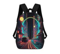 sinyumoney Neon Cityscape-87 Sacs À Dos Scolaires Pour Garçons Et Filles, Sacs À Dos Décontractés Pour Le Sport, Sacs À Dos De Grande Capacité Pour L'école Primaire 17inch