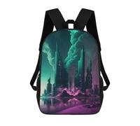 sinyumoney Neon Cityscape Future Metropolis -2 Sacs À Dos Pour Enfants, Sac À Dos Scolaire, Sac À Dos Imprimé En 3D Pour Enfants, Sac À Dos De Voyage, Sac À Livres, Sac D'école Pour Enfants 17inch