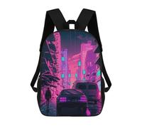 sinyumoney Neon Cityscape Future Vibe Sacs À Dos Pour Enfants, Sac À Dos Scolaire, Sac À Dos Imprimé En 3D Pour Enfants, Sac À Dos De Voyage, Sac À Livres, Sac D'école Pour Enfants 17inch