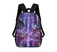 sinyumoney Neon Cityscape Vibrant Urban Nightlife Sacs À Dos 17 Pouces Pour Enfants, Sacs D'école Imprimés En 3D Pour Élèves Du Primaire Et Du Collège, Garçons Et Filles