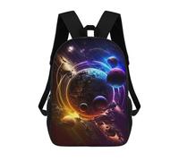 sinyumoney Neon Cosmic Voyage Sac À Dos Imprimé En 3D, Sac D'école Décontracté Et Tendance Pour Enfants, Sac D'école Pour Garçons, Collégiens 17inch