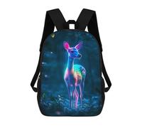 sinyumoney Neon Deer in Forest Sac À Dos Imprimé En 3D Pour Enfants, Sac À Dos Scolaire, Sac À Dos De Voyage Pour Enfants, Sac À Livres Grande Capacité, Sac À Dos Pour Enfants 17inch