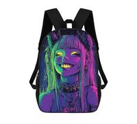 sinyumoney Neon Demon Girl Sac À Dos Scolaire Pour Enfants, 43 Cm (17 Pouces), Imprimé En 3D, Pour Garçons, Élèves Du Primaire Et Du Collège