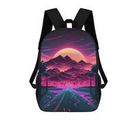 sinyumoney Neon Desert Highway Sac À Dos Scolaire Imprimé En 3D Pour Garçons Et Filles, Sac À Dos Pour Ordinateur Portable Pour Enfants/étudiants/adultes 17inch