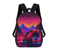 sinyumoney Neon Desert Journey Sacs À Dos Scolaires Pour Enfants, Sac D'école Imprimé En 3D Pour Garçons, Élèves Du Primaire Et Du Collège 17inch