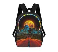 sinyumoney Neon Desert Road to Nowhere Sac À Dos Enfant, Sac D'école, Sac À Dos Imprimé 3D Avec Motif De Dessin Animé, Grande Capacité, Pour Garçons Et Filles 17inch