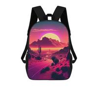 sinyumoney Neon Desert Sunset Sac À Dos Enfant, Cartable Imprimé En 3D Pour Garçons Et Adolescents 17inch