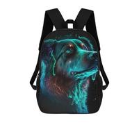 sinyumoney Neon Dog Portrait Sac À Dos Scolaire Imprimé En 3D, Sac À Dos Tendance Pour Enfants, Sac À Dos Pour Garçons, Élèves Du Collège 17inch