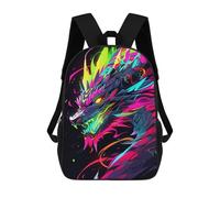 sinyumoney Neon Dragon Art Print Sacs À Dos 17 Pouces Pour Enfants, Sacs D'école Imprimés En 3D Pour Élèves Du Primaire Et Du Collège, Garçons Et Filles