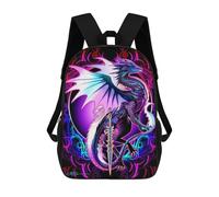 sinyumoney Neon Dragon Sword Art Print Sacs À Dos Décontractés Pour Enfants, Sacs D'école Pour Adolescents, Filles Et Garçons, Sacs À Dos Pour Livres 17inch