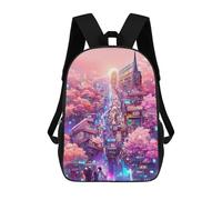 sinyumoney Neon Dreamscape Cityscape Sac À Dos Scolaire Imprimé En 3D Pour Enfants, Sac À Dos De Voyage, Sac Tendance Et Décontracté Pour Écoliers 17inch