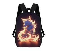 sinyumoney Neon Fire Kitsune Fox Sacs À Dos Scolaires Pour Enfants, Cartables Imprimés En 3D, Sacs D'école Tendance Pour Garçons, Élèves Du Primaire Et Du Collège 17inch