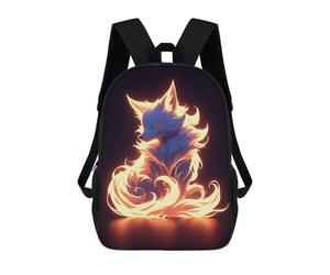 sinyumoney Neon Fire Kitsune Fox Sacs À Dos Scolaires Pour Enfants, Cartables Imprimés En 3D, Sacs D'école Tendance Pour Garçons, Élèves Du Primaire Et Du Collège 17inch