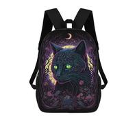 sinyumoney Neon Forest Cat Art Print Sac À Dos Scolaire Imprimé En 3D Pour Enfants, Sac À Dos De Voyage Tendance Et Décontracté Pour Écoliers 17inch