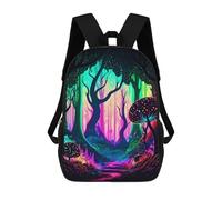 sinyumoney Neon Forest Fantasy Sac À Dos Imprimé En 3D, Sac D'école Décontracté Et Tendance Pour Enfants, Sac D'école Pour Garçons, Collégiens 17inch
