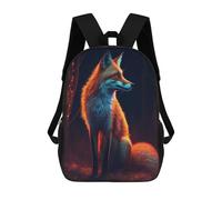 sinyumoney Neon Fox in The Forest Sac À Dos Scolaire Imprimé En 3D Pour Enfants, Sac À Dos De Voyage Tendance Et Décontracté Pour Écoliers 17inch