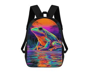 sinyumoney Neon Frog Reflections-1 Sac À Dos En Peluche À Motif Dessin Animé, Sac À Dos 3D Pour Enfants, Idée Cadeau D'anniversaire Pour Garçons Et Filles 17inch
