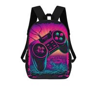 sinyumoney Neon Gaming Controller Art Sacs À Dos Pour Enfants, Cartables 3D Personnalisés Pour Garçons Et Filles, Grands Sacs À Dos Scolaires Décontractés 17inch