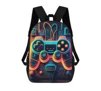 sinyumoney Neon Gaming Controller Artwork-11 Sac À Dos Imprimé 3D Pour Enfants, Sac À Dos Léger Pour Écoliers Et Écoliers, Sac À Goûter Pour La Crèche 17inch