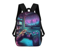 sinyumoney Neon Gaming Setup -2 Sac À Dos Enfant, Sac D'école, Sac À Dos Imprimé 3D Avec Motif De Dessin Animé, Grande Capacité, Pour Garçons Et Filles 17inch
