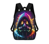 sinyumoney Neon Gas Mask Artwork -1 Sac À Dos Scolaire Pour Enfants, Imprimé En 3D, Tendance Et Décontracté, Pour Garçons, Élèves Du Primaire Et Du Collège 17inch