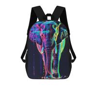 sinyumoney Neon Glitch Elephant Sacs À Dos, Sac À Dos Enfant, Sac D'école, Sac À Dos De Voyage Imprimé En 3D, Accessoire De Mode, Sac À Dos Imperméable Pour Enfants 17inch