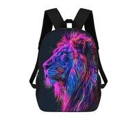 sinyumoney Neon Glitch Lion Sac À Dos Scolaire Enfant Tendance Et Décontracté, Sac À Dos Imprimé En 3D Pour Garçon, Grand Sac À Dos 17inch