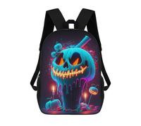 sinyumoney Neon Halloween Jack-o'-Lantern Cupcake Sac À Dos Scolaire Pour Enfants Imprimé En 3D, Idéal Pour Les Voyages Et Les Lectures, Pour Les Garçons Et Les Élèves Du Primaire 17inch