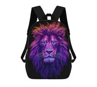 sinyumoney Neon Head Lion Sacs À Dos Imprimés En 3D Pour Enfants 17inch Sacs À Dos Tendance Et Décontractés Pour La Journée, Sacs De Voyage, Sacs À Dos D'extérieur Pour Garçons Et Filles