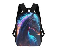 sinyumoney Neon Horse Portrait Sacs À Dos Imprimés En 3D Pour Enfants, Sacs D'école Tendance Pour Garçons, Élèves Du Primaire Et Du Collège 17inch