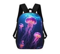 sinyumoney Neon Jellyfish Glowing Sac À Dos Scolaire Imprimé En 3D Pour Enfants, Sac À Dos Garçon/fille, Sac De Voyage Pour Enfants 17inch