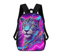 sinyumoney Neon Leopard Art Print 17inch Sacs À Dos Scolaires Imprimés En 3D - Sacs À Dos Tendance Pour Garçons Du Primaire Et Du Collège