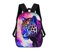 sinyumoney Neon Leopard Portrait -4 Sac À Dos Scolaire Imprimé En 3D Pour Garçons Et Filles, Sac À Dos Pour Ordinateur Portable Pour Enfants/étudiants/adultes 17inch
