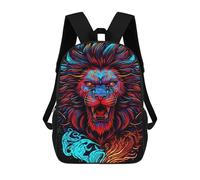 sinyumoney Neon Lion Artwork -2 Sac À Dos Enfant, Sac D'école, Sac À Dos Imprimé 3D Avec Motif De Dessin Animé, Grande Capacité, Pour Garçons Et Filles 17inch