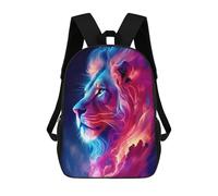 sinyumoney Neon Lion Profile Sac À Dos Pour Garçons Et Adolescents, Sacs À Dos Pour Filles, Sacs À Dos Pour Tout-petits, Sacs À Livres Pour L'école Primaire Et Le Collège 17inch