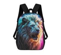 sinyumoney Neon Lion Sac À Dos Enfant Fille 3D, Sac D'école, Sac À Dos Pour Tout-petits, Sac À Dos Décontracté, Sac À Livres Tendance 17inch