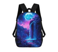 sinyumoney Neon Lunar Landscape Sac À Dos Scolaire Pour Filles Et Garçons, Sac À Dos Avec Poche, Sac À Dos Tendance Pour Enfants 17inch