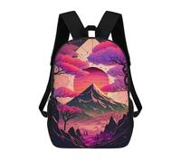 sinyumoney Neon Mountain Dreamscape Sac À Dos Pour Garçons Et Adolescents, Sacs À Dos Pour Filles, Sacs À Dos Pour Tout-petits, Sacs À Livres Pour L'école Primaire Et Le Collège 17inch