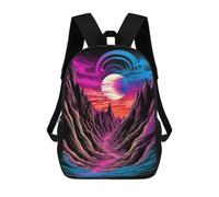 sinyumoney Neon Mountain Sunset Sacs À Dos Imprimés En 3D Pour Enfants, Sacs D'école Tendance Pour Garçons, Élèves Du Primaire Et Du Collège 17inch