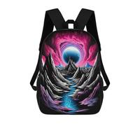 sinyumoney Neon Mountain Tunnel Sacs À Dos Imprimés En 3D Pour Enfants, Sacs D'école Tendance Pour Garçons, Élèves Du Primaire Et Du Collège 17inch