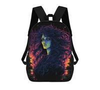sinyumoney Neon Mystic Portrait Sac À Dos Scolaire Pour Enfants 17 Pouces, Sac À Dos Décontracté Pour Les Voyages, Grand Sac À Dos De Jour Pour Garçons Et Filles 17inch