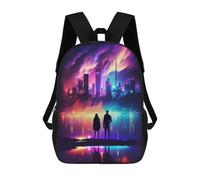 sinyumoney Neon Night Landscape Sacs À Dos Pour Enfants 17inch Sac À Dos Scolaire, Sac Imprimé En 3D, Cartable Pour Enfants, Sac De Voyage, Sac À Dos Garçon Fille, Sac D'école Pour Enfants