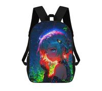 sinyumoney Neon Night Woman Sac À Dos Scolaire Pour Enfants, Sac À Dos De Voyage Décontracté, Grand Sac À Dos Pour Garçons Et Filles 17inch