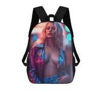 sinyumoney Neon Nights Jacket Sac À Dos En Peluche À Motif Dessin Animé, Sac À Dos 3D Pour Enfants, Idée Cadeau D'anniversaire Pour Garçons Et Filles 17inch