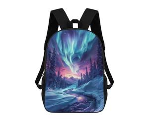 sinyumoney Neon Northern Lights Sacs À Dos Imprimés En 3D 17inch Sac À Dos Scolaire Pour Enfants, Sac À Dos Décontracté Pour La Journée, Sac De Voyage Décontracté Pour Les Élèves Du Collège
