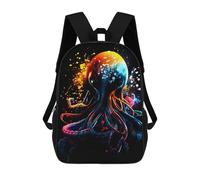 sinyumoney Neon Octopus Artwork Sac À Dos Enfant, Cartable Imprimé En 3D Pour Garçons Et Adolescents 17inch