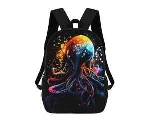 sinyumoney Neon Octopus Artwork Sac À Dos Enfant, Cartable Imprimé En 3D Pour Garçons Et Adolescents 17inch