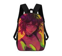 sinyumoney Neon Oni Demon Anime Girl Sacs À Dos Scolaires Pour Garçons Et Filles, Sacs À Dos Décontractés Pour Le Sport, Sacs À Dos De Grande Capacité Pour L'école Primaire 17inch